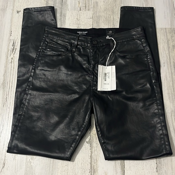 AG Adriano Goldschmied Farrah High Rise Skinny Faux Leather Pants Size 29 NWT - Picture 6 of 16